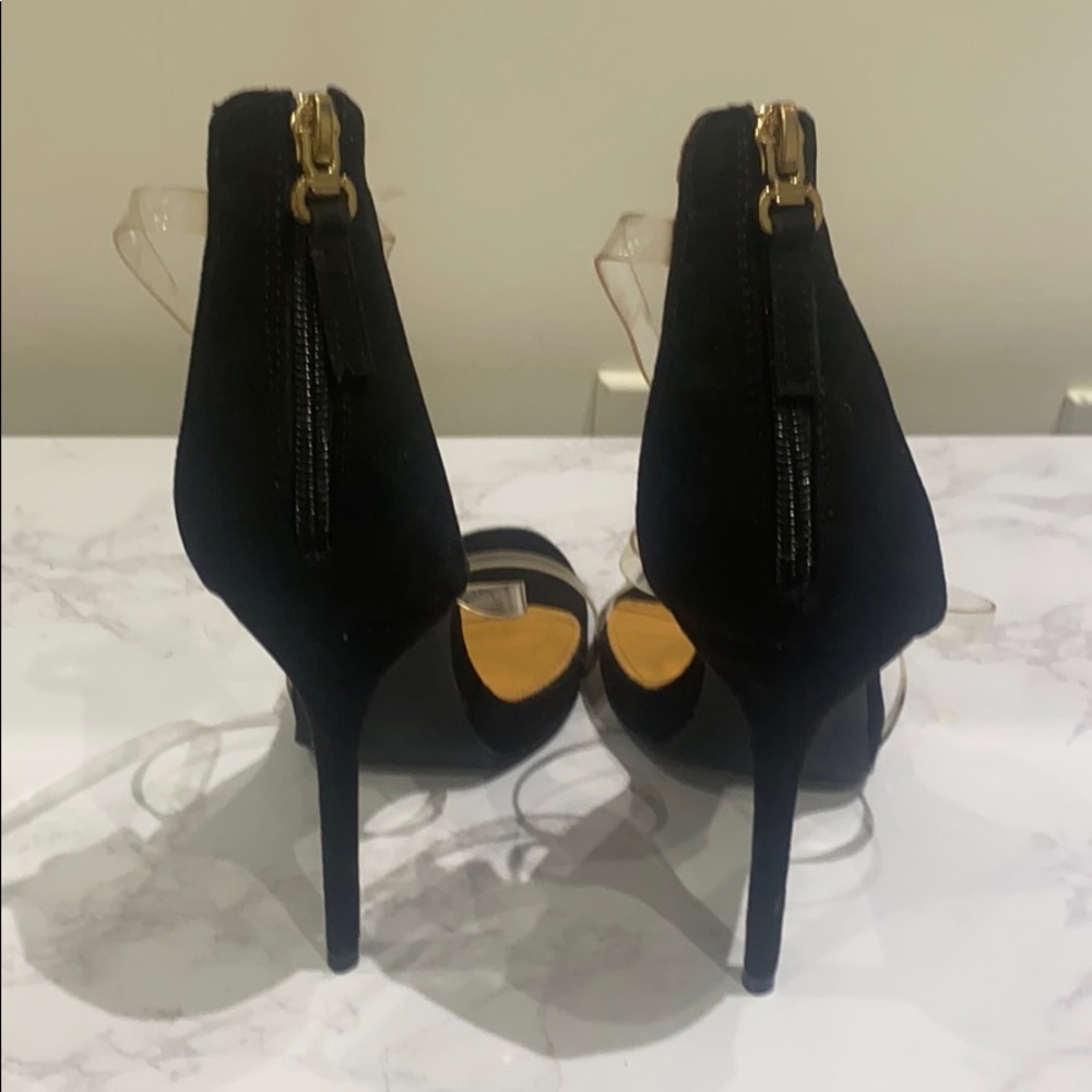 BOOHOO Black Heels with Clear Straps - Picture 2 of 3